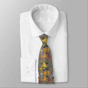Corbata Jeroglífico Egipcio Antiguo - Patrón Faraón 