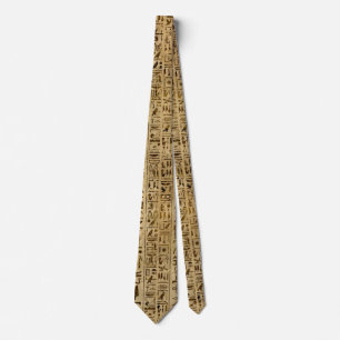 Corbata Jeroglíficos egipcios en el papiro