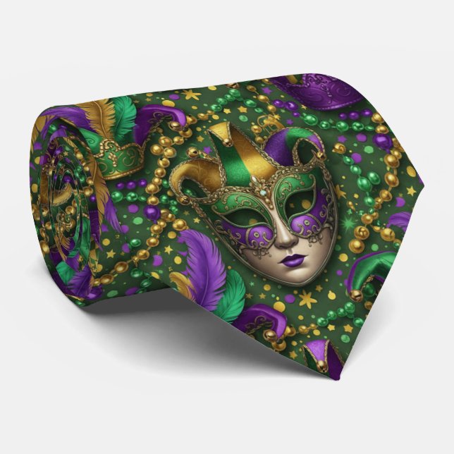 Corbata Jester Royale Mardi Gras (Enrollado)