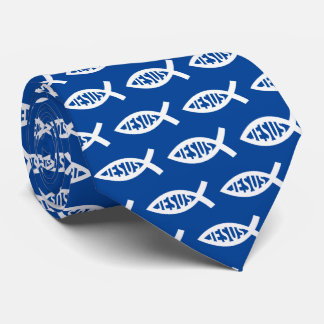 Corbata Jesús Pescado Cristiano ichthys Símbolo Tejido de