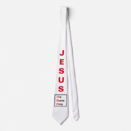 Corbata Jesús - Su Nombre Sólo El Canto De Cuello (Blanco)