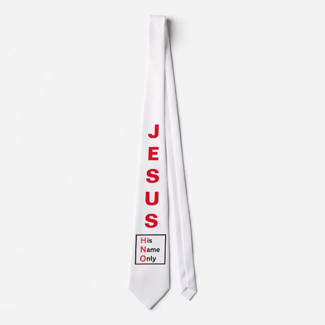 Corbata Jesús - Su Nombre Sólo El Canto De Cuello (Blanco) (Anverso)