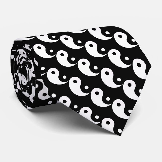 Corbata JIN JANG Black White (Enrollado)
