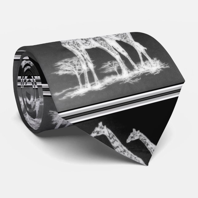 Corbata Jirafas africanas retras raras en diseño (Enrollado)