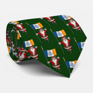 Corbata Jolly Santa Claus Con Bandera De Nueva York