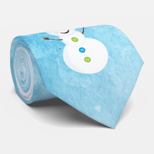 Corbata Jolly Snowman Santa Cap texturizado azul con nombr