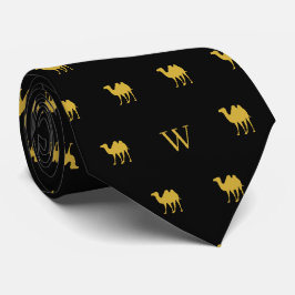 Corbata Joroba de camello dorado Monograma de Humpday negr