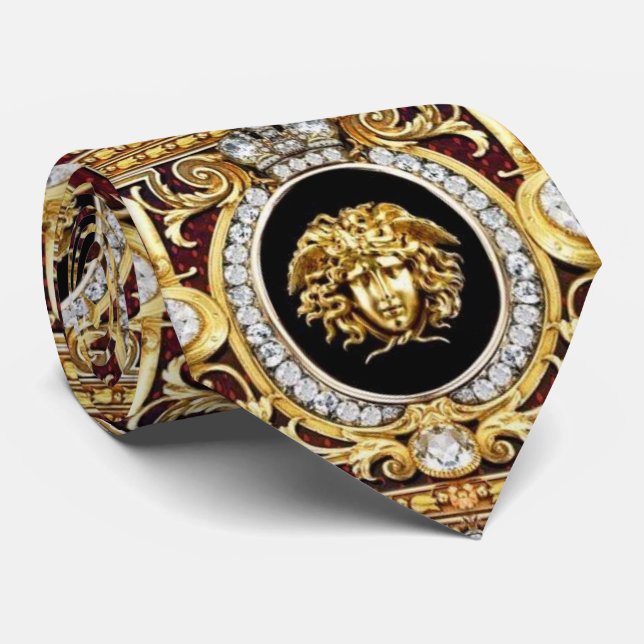 Corbata Joyas de la Medusa Dorada (Enrollado)