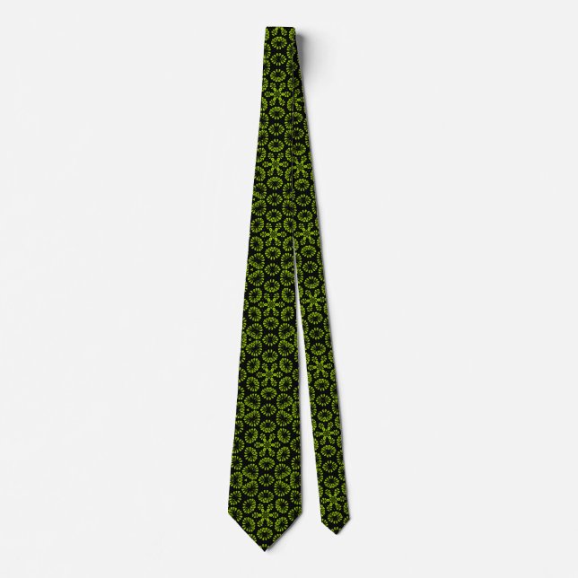 Corbata Joyas - Verde negro y marciano (Anverso)