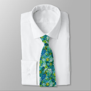 Corbata Jubilant Blue and Green Modern Floral Designer