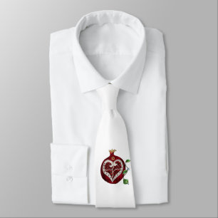 Corbata Judaica Pomegranate Heart Hanukkah Rosh Hashanah
