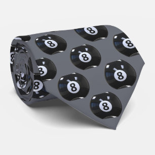 Corbata Jugador de billar de piscina Bola 8 gris genial