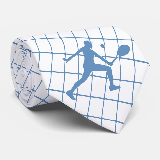 Corbata Jugador de tenis con cuello azul (Enrollado)