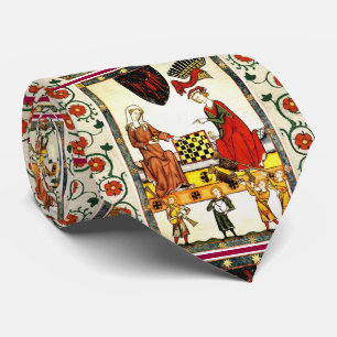 CORBATA JUGADORES DE AJEDREZ MEDIEVAL EN LA CORTE