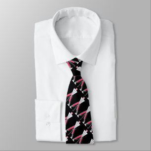 CORBATA JUGADORES DE GOLF: ROJO BLANCO ESTILIZADO