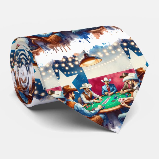 Corbata Jugadores de póquer de Cowboy de Texas (Enrollado)