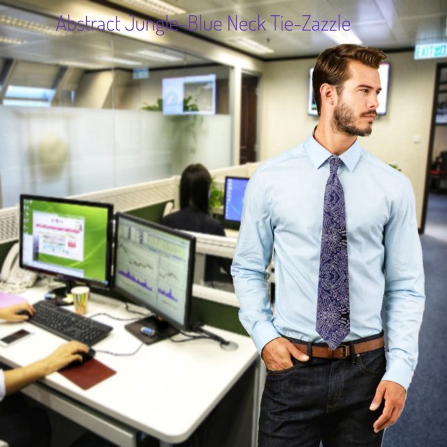 Corbata Jungle-Blue abstracto (Subido por el creador)