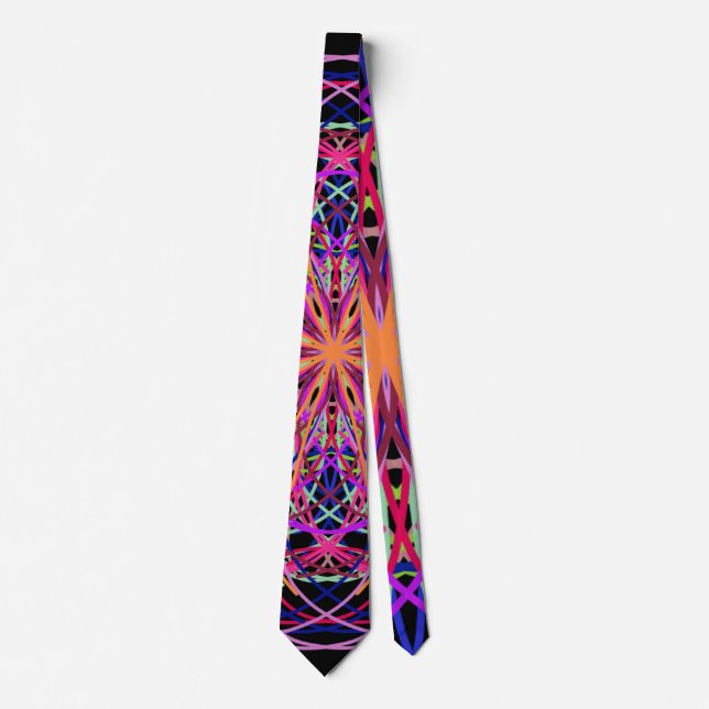 Corbata Kaleidoscope Mandala Art Joyful Colores (Anverso)