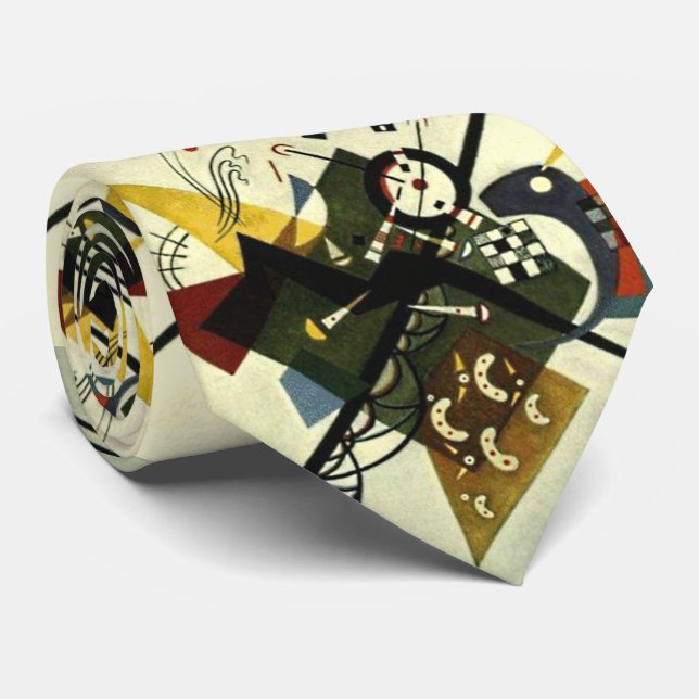 Corbata Kandinsky En White II (Enrollado)