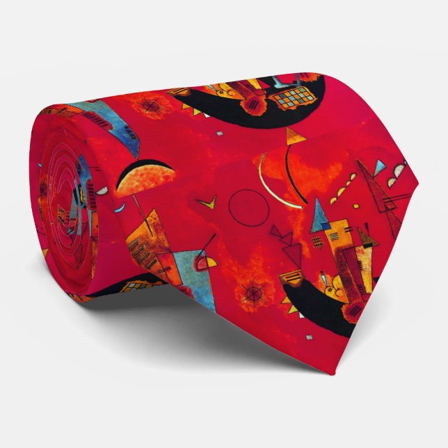Corbata Kandinsky Mit und Gegen Red Abstract Tie (Enrollado)