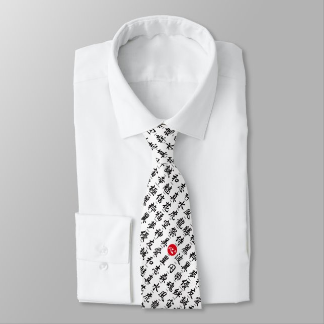 Corbata Kanji japonés popular (Atado)