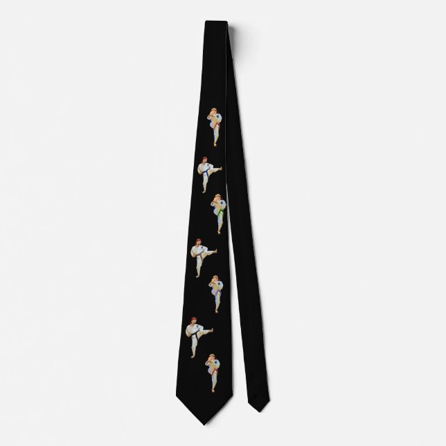 Corbata Karate que golpea con el pie con las correas (Anverso)