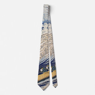 Corbata Katsushika Hokusai. Olas del océano    