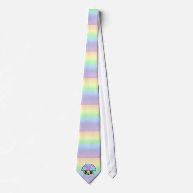 CORBATA KAWAII MUSHROOM SHROOM GINGHAM PATCHWORLD PLATA (Anverso)