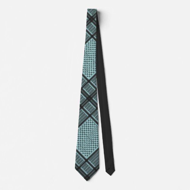 Corbata Kefia de Palestina negra y azul (Anverso)