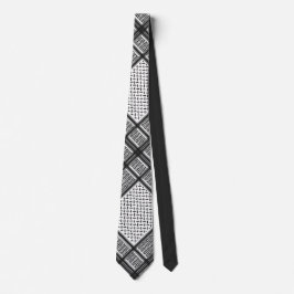 Corbata Kefia de Palestina negra y blanca