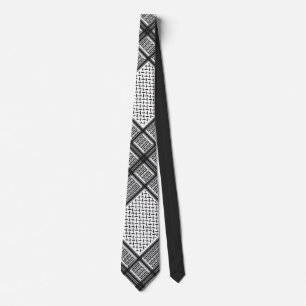 Corbata Kefia de Palestina negra y blanca