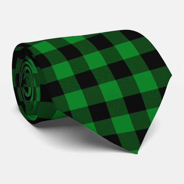 Corbata Kelly Green Buffalo Plaid (Enrollado)