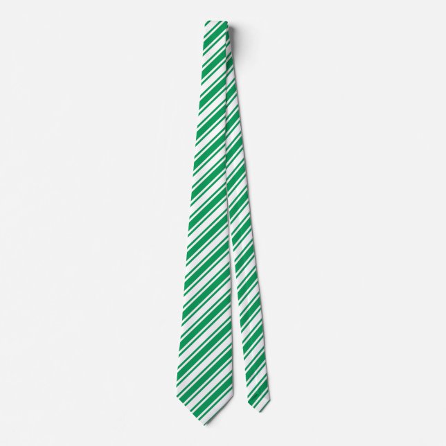 Corbata Kelly rayas de caramelo verde y blanco (Anverso)