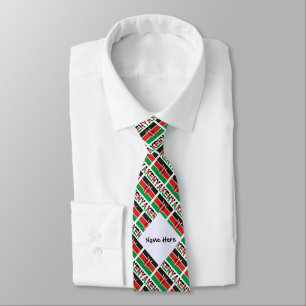 Corbata Kenia y Bandera de Kenia con tu nombre en mosaico