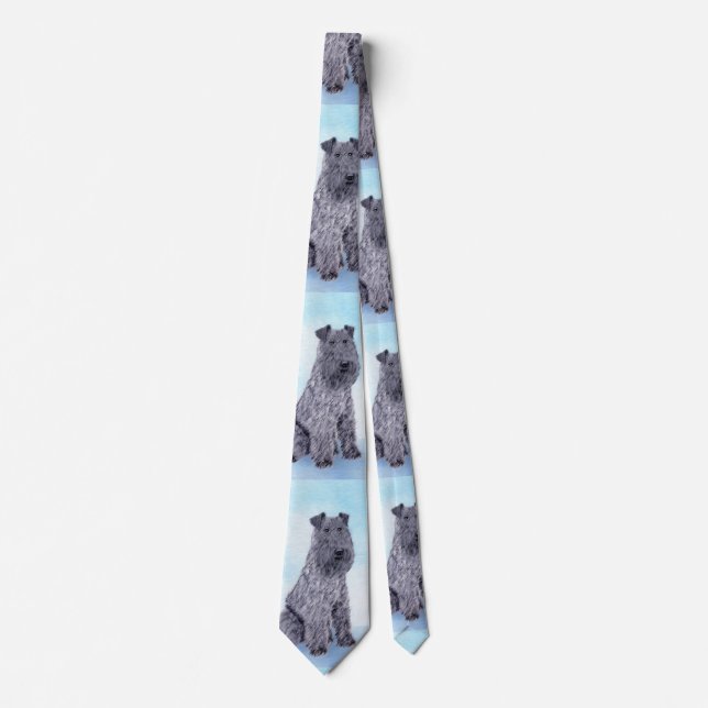 Corbata Kerry Blue Terrier Pintura Cute Original Perro Art (Anverso)