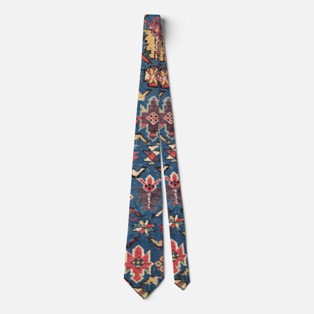 Corbata Khyrdagyd azul cobalto: Auténtico del siglo XIX (Anverso)