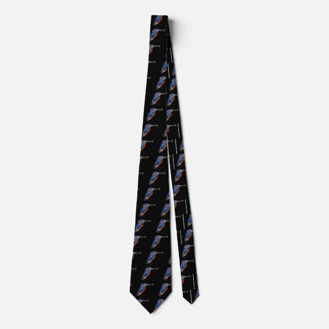 Corbata KINGFISHER , Azul eléctrico, negro (Anverso)