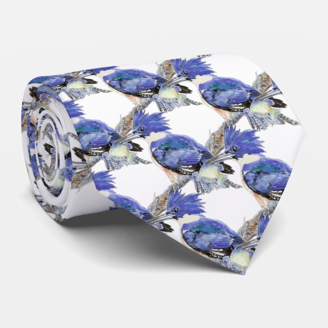 Corbata Kingfisher con peces Colección de aves (Enrollado)
