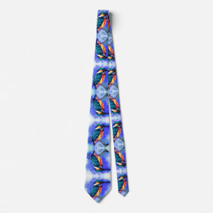Corbata Kingfisher Cuello de Pájaro Azul