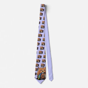 Corbata KiniArt Cute Beaver Neck Tie