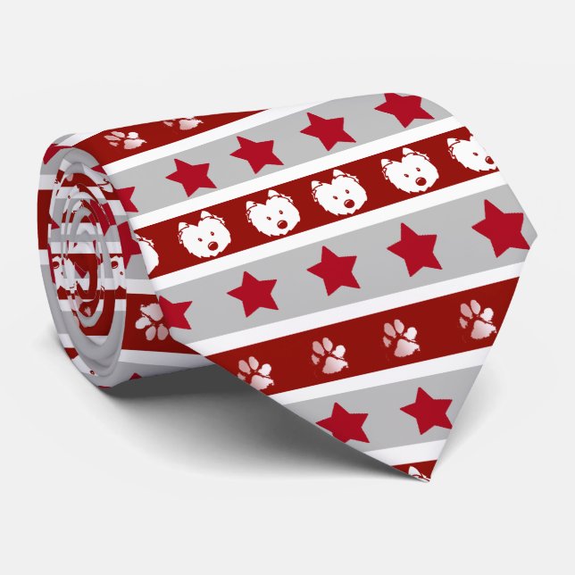 Corbata KiniArt Westie Lover (Enrollado)