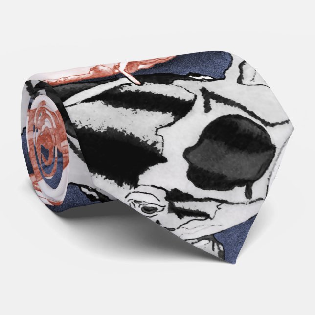 Corbata Koi (rojo y negro) (Enrollado)