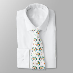 Corbata Kokopelli con punta de cuello blanco en el patrón 
