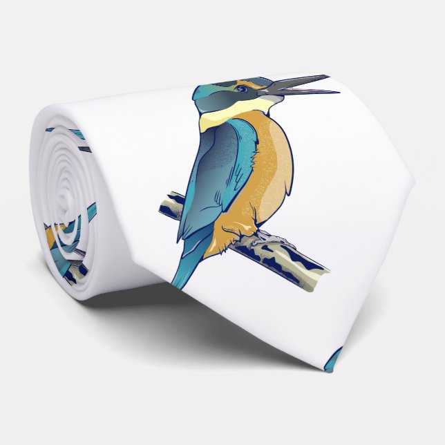 Corbata Kotare Kingfisher NZ BIRD (Enrollado)