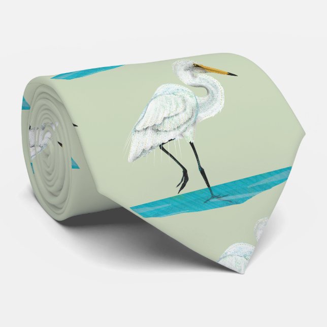 Corbata Kotuku White Heron (Enrollado)