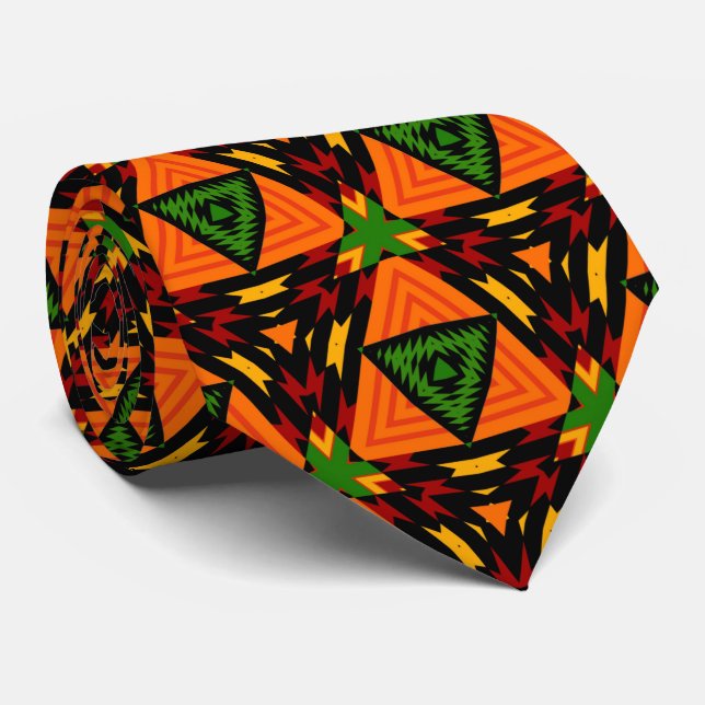 Corbata Krazy Kool Kente Tribal Style Necesario (Enrollado)