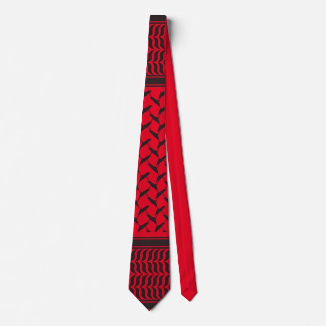 Corbata kuffiya palestina negra y roja (Anverso)