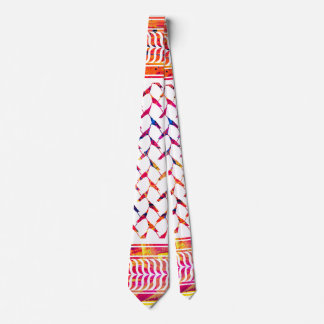 Corbata Kuffiyeh palestino naranja y rojo