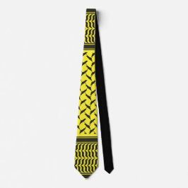 Corbata Kufiya palestina negra y amarilla