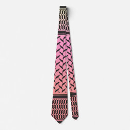 Corbata Kufiya palestina rosa y coral